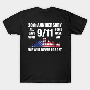 20th Anniversary We Will Never Forget 9 11 Patriot Day T-Shirt